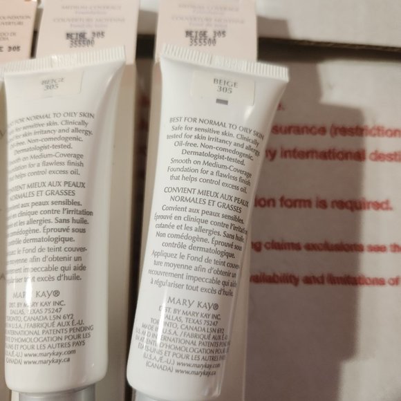 Mary Kay Medium Coverage BEIGE 305 Liquid Foundation 1 OZ GRAY CAP - Picture 3 of 3